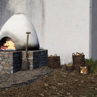 Virtuelle Rekonstruktion eines Ofens auf der Isenburg
